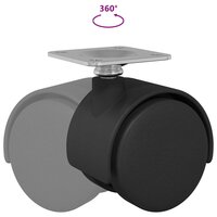 Zwenkwiel 12 pcs Zwart 39,5 x 39,5 x 37,8 mm Ijzer en PP 9