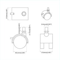 Zwenkwiel 2 pcs Zwart en Zilver 40,1 x 40,1 x 37,8 mm Ijzer en PP 9