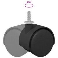 Wielen 2 pcs Zwart 40,1 x 37,8 mm PP en IJzer 8