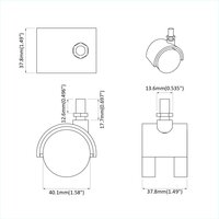 Wielen 2 pcs Zwart 40,1 x 37,8 mm PP en IJzer 9