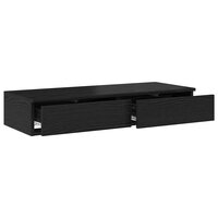 Bedlades met lade Zwart Eiken 75 x 36,5 x 16,5 cm Bewerkt hout 5