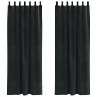 Verduisterende gordijnen 2 pcs Zwart 140 x 225 cm Fluweel 2