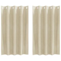 Verduisterende gordijnen 2 pcs Cr&egrave;me 140 x 140 cm Fluweel 2