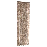Vliegengordijn 56x200 cm chenille beige en donkerbruin 2