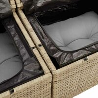 Bankstel met kussen 4 pcs Beige en Licht Grijs poly rattan 7