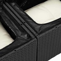 Bankstel met kussen met opslag 5 pcs Zwart en Wit poly rattan 8