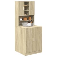 Wasmachinekasten 2 st bewerkt hout sonoma eikenkleurig 3