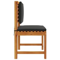 Tuinstoel met kussen 2 pcs Bruin Massief acaciahout 5