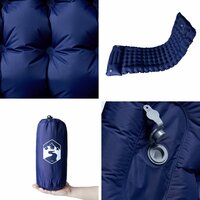 Kampeermatras met kussen zelfopblazend 1-persoons marineblauw 5