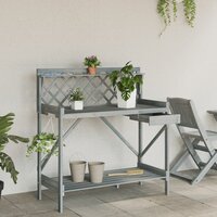 Oppottafel met latwerk massief vurenhout grijs 3