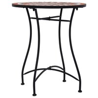 Bistrotafel moza&iuml;ek 60 cm keramiek bruin 2