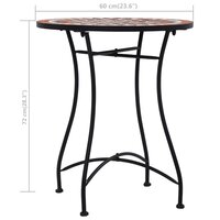Bistrotafel moza&iuml;ek 60 cm keramiek bruin 7
