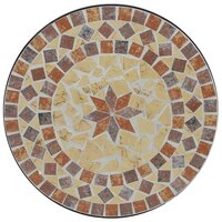 Bistrotafel moza&iuml;ek &Oslash;50x70 cm keramiek terracottakleurig en wit 6