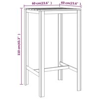 Bartafel 60x60x110 cm ge&iuml;mpregneerd grenenhout 5