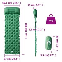 Kampeermatras met kussen opblaasbaar 1-persoons groen 6