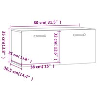 Wandkast 80x36,5x35 cm bewerkt hout gerookt eikenkleurig 9