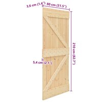 Deur NARVIK Naturel 80 x 210 cm Massief Grenenhout 10