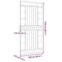 Deur NARVIK Naturel 100 x 210 cm Massief Grenenhout 9