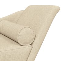 Chaise longue met kussens stof cr&egrave;mekleurig 6