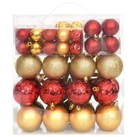 70-delige Kerstballenset goud en rood 3