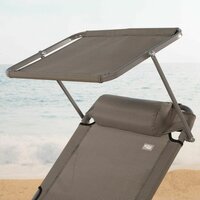 Ligstoel Aktive Grijs 193 x 53 x 30 cm Opvouwbaar Parasol 4