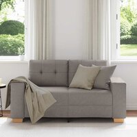 Loveseat Bank Taupe 160x77x82 cm Stof 3