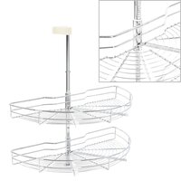 Draadmand keuken 2-laags 180 graden 75x38x80 cm zilverkleurig 2
