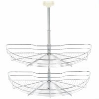 Draadmand keuken 2-laags 180 graden 75x38x80 cm zilverkleurig 5