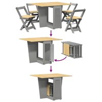 5-delige Eethoek Corona inklapbaar grenenhout grijs 6