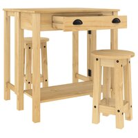 3-delige Barset massief grenenhout 5