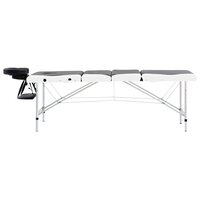 Massagetafel inklapbaar 4 zones aluminium zwart en wit 3