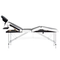 Massagetafel inklapbaar 4 zones aluminium zwart en wit 5