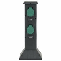 Tuinstopcontact kolom 4-wegs 16x16x39,5 cm zwart en groen 2