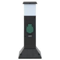 Tuinstopcontact met lamp en grondpin 2-wegs 16x16x39,5 cm 2