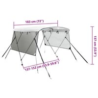 Biminitop 3 bogen met mesh zijwanden 183x(137-152)x137 cm 12