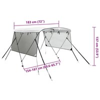 Biminitop 3 bogen met mesh zijwanden183x(154-167)x137 cm 12
