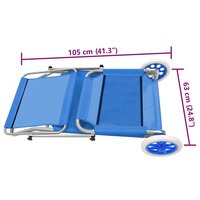 Ligbed met luifel en wieltjes inklapbaar staal blauw 10