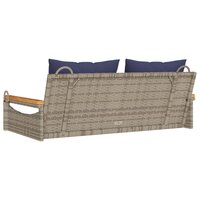 Schommelbank met kussens 109x62x40 cm poly rattan grijs 6