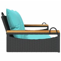 Schommelbank met kussens 109x62x40 cm poly rattan zwart 5