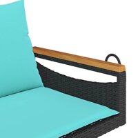 Schommelbank met kussens 109x62x40 cm poly rattan zwart 7