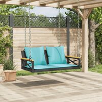 Schommelbank met kussens 109x62x40 cm poly rattan zwart 3