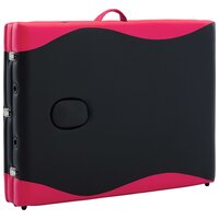 Massagetafel inklapbaar 3 zones hout zwart en roze 8