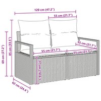 Bankstel 4 pcs Bruin poly rattan 9