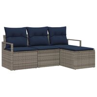 Bankstel 4 pcs Grijs poly rattan 2