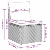 Bankstel 5 pcs Grijs poly rattan 4