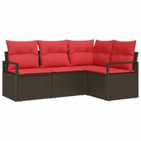 Bankstel 4 pcs Bruin poly rattan 2