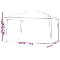 Partytent Rood 400 x 300 x 255 cm PE en staal 6