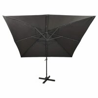 Zweefparasol met paal en LED-verlichting 300 cm antracietkleur 6