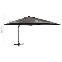 Zweefparasol met paal en LED-verlichting 300 cm antracietkleur 11