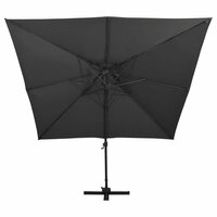 Zweefparasol met dubbel dak 300x300 cm zwart 3